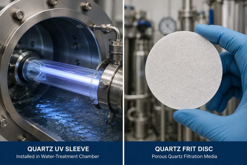 quartz UV sleeve installed