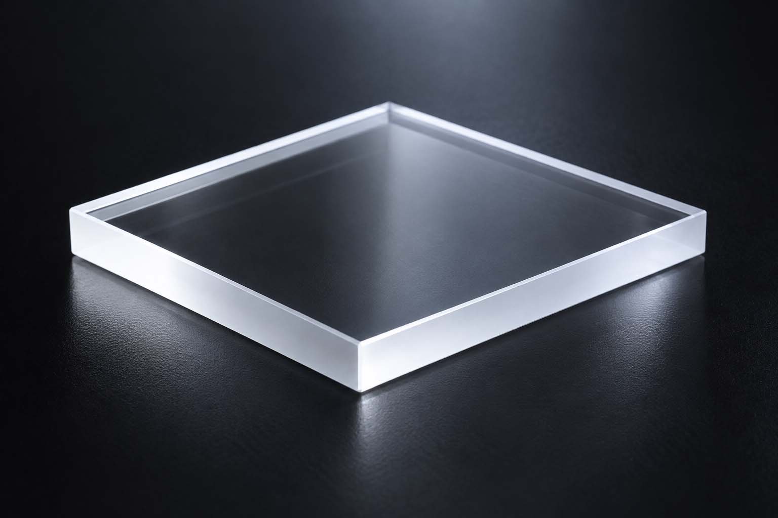 Thick square quartz observation window with polished faces for quartz windows